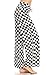 Leggings Depot Womens Casual Comfy Long Pajama Lounge Apparel Pants-S534, B&w Checkered, X-Large
