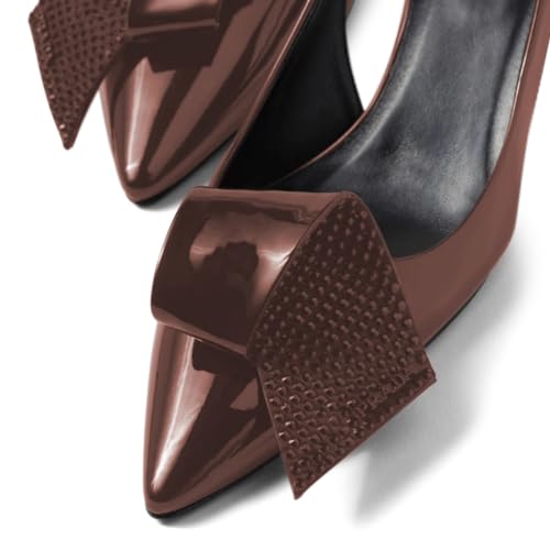 YDN Women Studded Pumps Pointed Toe Slingback Chunky Low Heels Slip On Shoes Party Prom Daily Size 4-16 US4