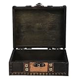 GALPADA Caja de Madera y Fácil de Limpiar con Cerradura Vintage para Joyas y Recuerdos, Retro para Organización Hogar