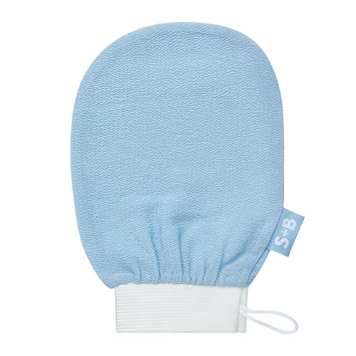 SUGARED + BRONZED Exfoliating Body Mitt, Body Scrubber for Tanning or Hair Removal Prep, Designed for Sunless Tan Preparation or Removal, Gently Exfoliating Body Glove, One Size Fits All