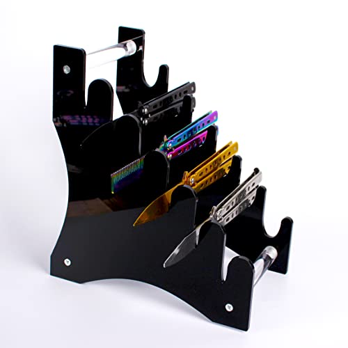 Knife Stand Knife Display Stand Knife Storage Stand 6 Tier Acrylic Knife Display Stand For Raw Knives Edc Mini Knives (Black) #TOP6