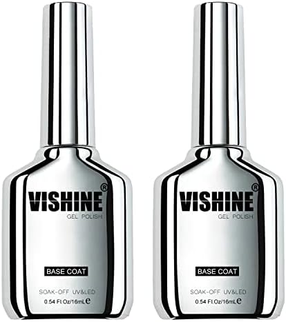 Vishine 2 Pcs of Base Coat Set 16ml, Protection Base Coat Foundation for Gel Nail Polish, Soak Off UV LED Gel, Nail Art Manicure Salon DIY at Home