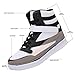 UBFEN Womens High Top Sneakers with Hidden Wedge Heel Ankle Support 2 Inch Height Increase 80s Retro Casual Boots Black White Size US 8.5