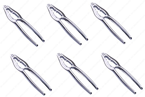 Stainless Steel Seafood Lobster/Crab Cracker, 6 Inches (Long), Set of 6 Crackers