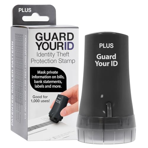 Image of Guard Your ID Advanced Security Roller 2.0 for Identity Theft Prevention Stamping Black
