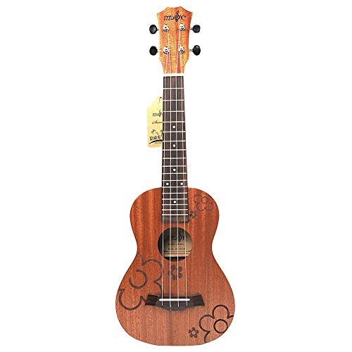 SUNXK 21 Zoll Ukulele Sopran Anfänger Ukulele Sapele 15 Bünde Blumenmuster Nylon String (Size : 21 inches) Cover