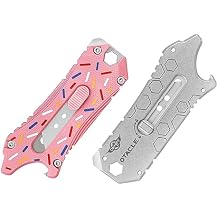 OKNIFE Otacle EDC Retractable Utility Knife, Box Opener Razor Knife, Multifunctional Tool with Belt Cutter, Bottle Opener, Hex Wrench and 6.35 mm Slotted ScrewdriverDoughnut