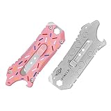 OKNIFE Otacle EDC Retractable Utility Knife, Box Opener Razor Knife, Multifunctional Tool with Belt Cutter, Bottle Opener, Hex Wrench and 6.35 mm Slotted Screwdriver(Doughnut)