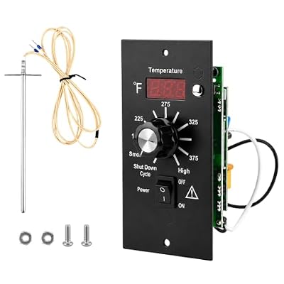 Digital Thermostat Controller, LED Display Temperature Control Panel Barbecue Grill Replacement Part, Replacement Thermostat Kit Parts Digital Pro Controller for All Traeger (with 7'' Probe Sensor)