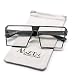 AMZTM Outdoor Reading Glasses Square Metal Black Frame Glass Lens Oversized Non-polarized Sunglasses For Men and Women (Black Frame Clear Lens, 63)