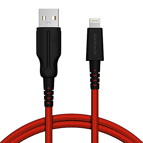 オウルテック 超タフ ライトニングケーブル 耐屈曲50,000回 Apple認証 iPhone/iPad/AirPods/AirPods Pro 各種対応 1.5m ブラック/レッド AO15LK-BKRE