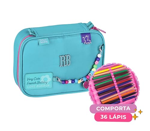 Kit Mochila Rodinhas Rebecca Bonbon Escolar Lancheira E Estojo Juvenil Escolar (Azul)