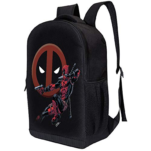 MARVEL COMICS CLASSIC DEADPOOL BACKPACK - MARVEL BLACK DEADPOOL 18 INCH AIR MESH PADDED BAG (Deadpool Jump) by Marvel - Used condition - Image 2
