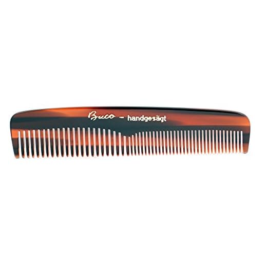 BUCO Taschenkamm handgesägt - 12,5 cm, Celluloseacetat, Unisex, Erwachsene, Haarpflegebewusste, Brown