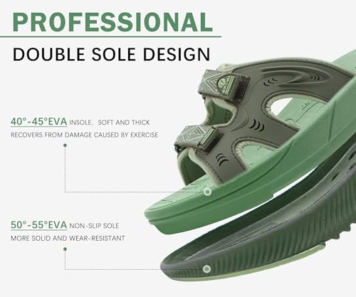 Image of ONCAI Womens Orthotic Sandals Ladies Recovery Walking Slides Arch Support Plantar Fasciitis Comfort Orthopedic Soft Cushion Summer Adjustable Sandalias Size 6-12