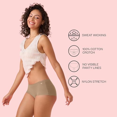 Image of Enamor Innovations Invisi, All Day Comfort, Mid Waist Boyshorts Panty for Women - No Visible Panty Lines, Breathable, Sweat Wicking, Free Cut, Full Coverage - PS40
