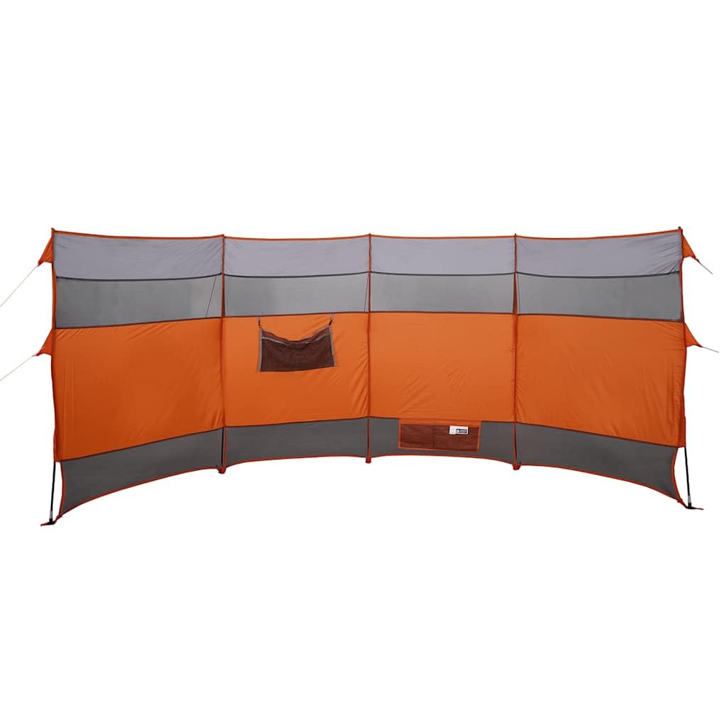 Paravento da campeggio, 366 x 152 x 152 cm, pieghevole, per spiaggia e campeggio, impermeabile, con finestre a rete, arancione