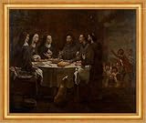  Póster de Saint Francis and Saint Clare at Supper Antoni Viladomat B A3 00621 enmarcada