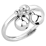 NOLITOY Anillo Cobre Ajustable Mujer Abierto Doble Campana de para Bola en Flexible y Diseño Decorativo Adecuado para Uso Diario