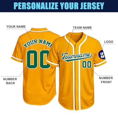 Image of Custom Baseball Jersey Personalized Stitched or Printed Name Number Baseball Shirt Sports Uniform Gifts for Men Women Youth