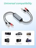 PNGKNYOCN RCA izolator szumów, dwukanałowy filtr sygnału audio RCA, do samochodowych urządzeń audio/domowego stereo, dźwięk o wysokiej wierności do eliminacji szumów