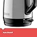 BLACK+DECKER 1.7L Cordless Electric Kettle, KE1700SD, Rapid Boil, Auto Shutoff, Stainless Steel