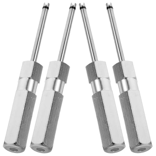 HOODANCOS Juego de Herramientas 4piezas Función de Extracción Rápida y Ligera para Núcleo de Válvula de Aleación de Aluminio para Mantenimiento de Neumáticos en Viajes