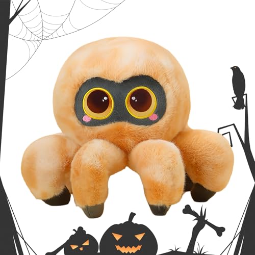 Missmisq Araña de Peluche - Muñeca De Araña Suave con Ojos Grandes De 30 Centímetros,Peluche De Halloween,para La Guardería, El Dormitorio, La Sala De Estar, El Sofá, La Silla, Hogar