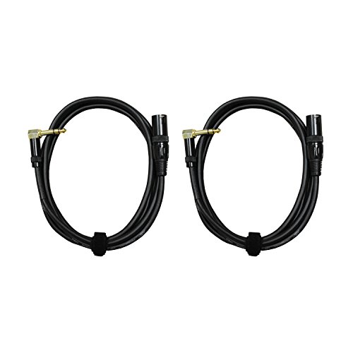 Audio 2000s E14106P2 1 4  TRS Right Angle to XLR Male 6 Ft Audio Cable (2 Pack)