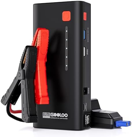 GOOLOO Jump Starter 3000A Peak Car Jumper Starter 12V SuperSafe Lithium Jump Box, Battery Booster Pack, Portable Car Battery Charger, and Jumper Cables for Up to 8.5L Gas or 6.0L Diesel Engine