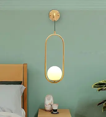 GAUVIK Modern Capsule Design Moon Wall Lamp/Wall Light for Living Room, Home and Office,Golden-Corded Electric