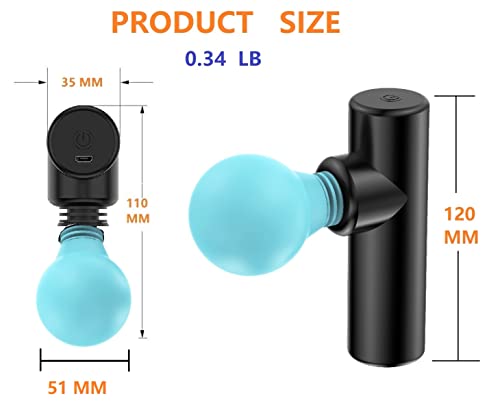 Gajoin Vibrating Massager For Woman Pleasure Massager For Powerful Personal Mini Portable Small Wand Massage Tool 8 Speeds Rechargeable Massager For Foot Neck Shoulder Back As Gift For Her Blue Head #TOP1