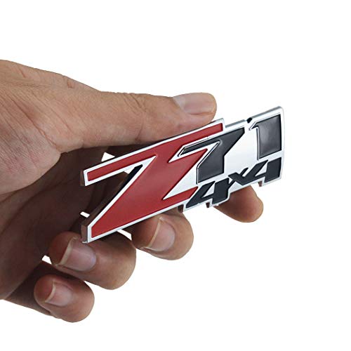 Image of 3D ABS Emblems Badges Decal Nameplate Compatible with Z71 4x4 2 Pcs (Black Red)