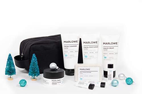 MARLOWE. Essentials Kit for Men No. 202 | Gift Set with 9 Products, Toiletry Bag | Lotion, Shave, Wash, Soap, Pomade, Lip Balm | Simple & Effective