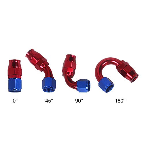 RuleaxAsi AN10 180 graus Stealth vermelho teflon encaixe acessórios para carro