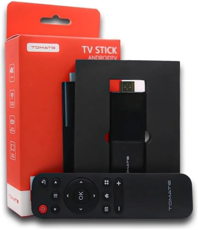 Tv Stick Tomate Android, HDMI 4K com Controle Remoto, Streaming d...
