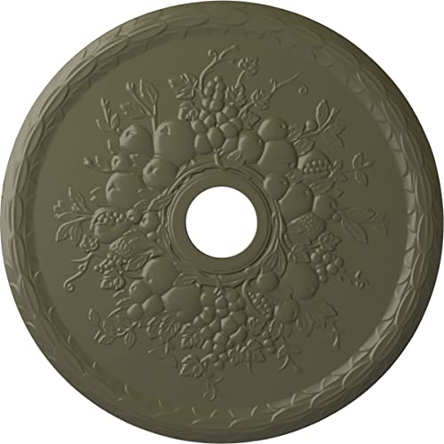 Ekena Millwork CM22GRPTF Grape Ceiling Medallion, 22 5/8 OD x 3 5/8 ID x 5/8 P, Painted Turtle