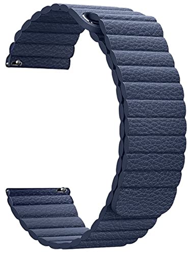 ACESHLEY Watch Band Magnetic Leather Strap Compatible With Ticwatch E Replacement Watchband Straps | Navy Blue (B09PL9X4JD) Amazon Price History, Amazon Price Tracker