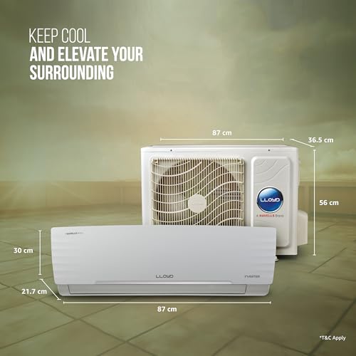 Image of Lloyd 1.5 Ton 3 Star Wi-Fi Inverter Split AC, 2026 New Star Rated (6 in 1 Convertible, Cools Up To 54C, Voice & Wi-Fi, Turbo Cool, Installation Check, Clean Filter Indication, White, GLS18V3AGGSC)