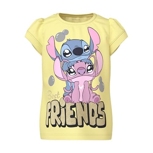 NAME IT Mädchen Nmffuba Stitch Ss Top Box Noos Wdi, Lemonade1, 86 EU