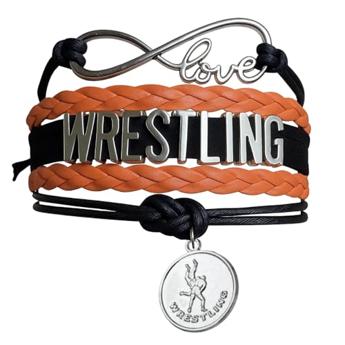 Image of Sportybella Wrestling Charm Infinity Bracelet- Wrestling Jewelry - Sports Personalized Gifts for Wrestlers,Teams, Moms and Coaches
