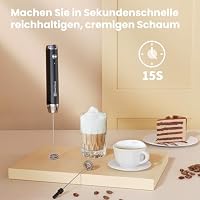 Maestri House Wiederaufladbarer Milchaufschäumer, Tragbarer Elektrischer Schaummacher aus Edelstahl, Wasserdicht, Abnehmbarer Schneebesen, Getränkemixer für Lattes, Ohne Ständer, LunaFro NS – Ansicht 5