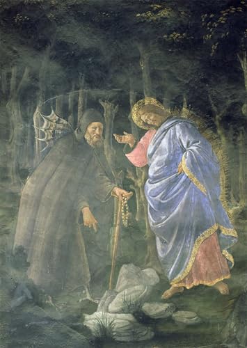 Affiche Botticelli Diable et Jésus grand tableau graffiti pour salon