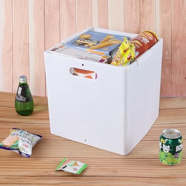 4-Pack Collapsible Plastic Storage Cube Bins, Foldable Cube Storage Bin, White