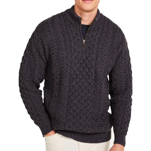 Pull 100 % laine mérinos contre le froid hivernal avec col zippé ajustable