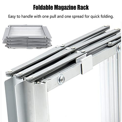 Porte-catalogue portable argenté et porte-revues réglable pliable - 4