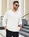 COOFANDY Mens Crew Neck T-Shirts Long Sleeve Dress T Shirt Lightweight Fashion Pullover Shirt, White