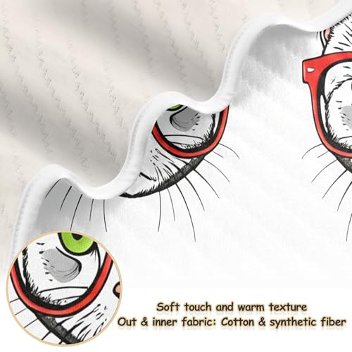 Burbuja Cats Wearing Glasses Baby Blanket for Boys Girls, Nursery Soft Warm Swaddling Receiving Baby Blankets, 30x40 in Toddler Blanket2