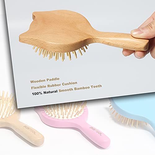 Wooden Hair Brush, Bestool Small Travel Hair Brushes For Women, Men Or Kids, Wooden Toddler Hairbrush For Massaging, Detangling, Defrizz, Distribute Oil (Natural) #TOP6