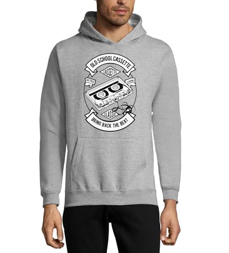 Sweat à capuche unisexe Old School Cassette en coton gris